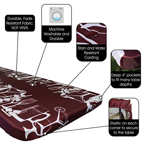 In the Breeze 8001 Happy Hour Drinks 30 Inch x 72 Inch Fitted Tablecloth