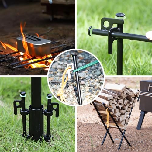 AVOFOREST 12Inch Heavy Duty Tent Stakes,20 PCS Tent Pegs Metal+Fluorescent Silicone Rings+ Storage Bag for Camping (20pcs)