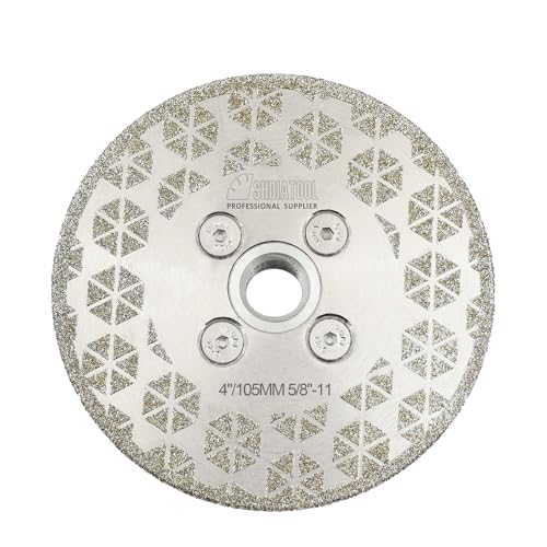 SHDIATOOL Diamond Cutting Grinding Disc 4-Inch Saw Blades Double Side Coated Electroplated Grinding Wheel for Granite Marble 105mm