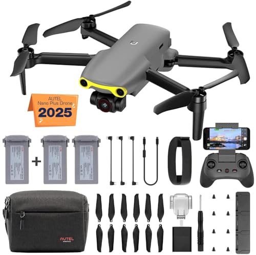 Autel Robotics EVO Nano+ Premium Bundle, 249g Mini Drone with 4K RYYB Camera, PDAF + CDAF Focus, 3-Axis Gimbal, 3-Way Obstacle Avoidance, Nano Plus Fly More Combo, Orange