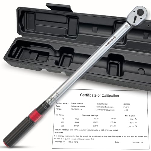 SuZhi 1/2-Inch Drive Click Torque Wrench Set 10-160FT-LB/13.6-217.1Nm, Garage Car & Motorcycle, Spark Plug, Wheel, Oil change.