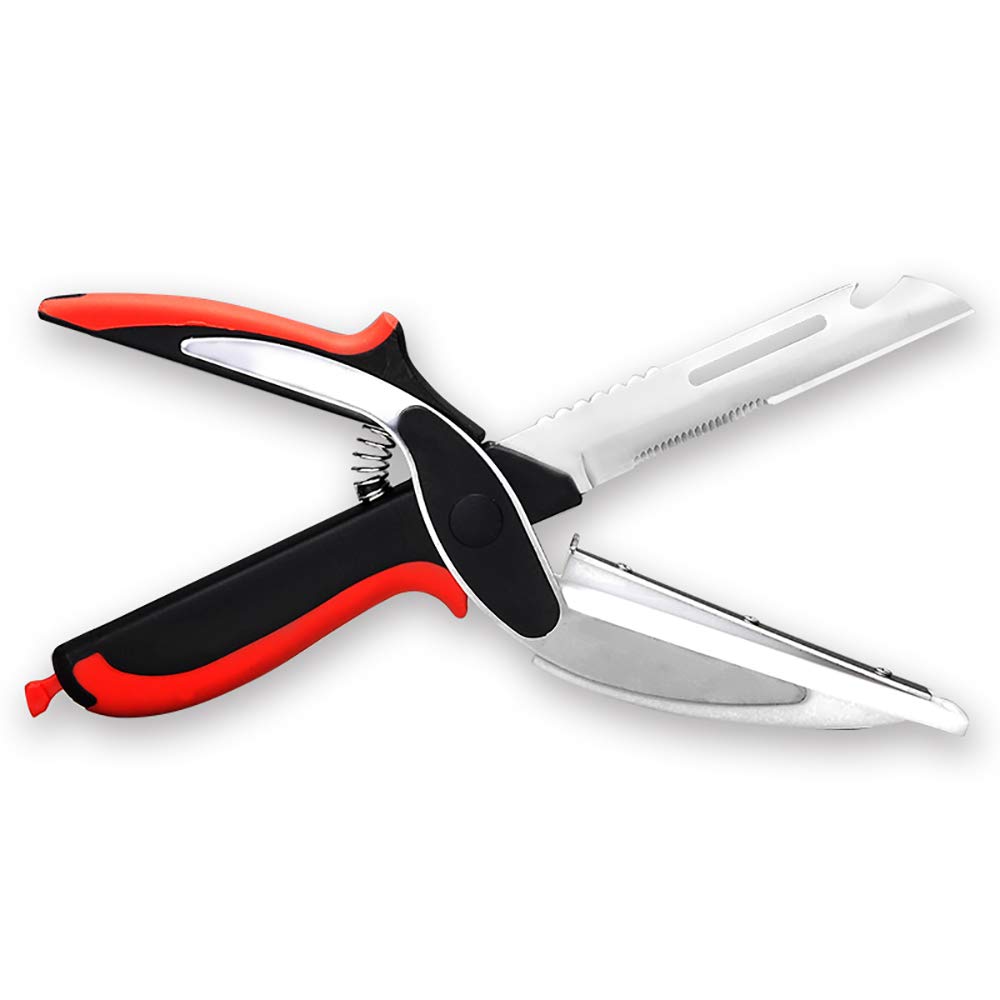Vegetable Scissors,Food Cutter Choppers Meat Scissors Kitchen Shears,Quick Vegetable Slicer with Cutting Board Knife Kitchen Must Haves Chopping Scissors for Kitchen