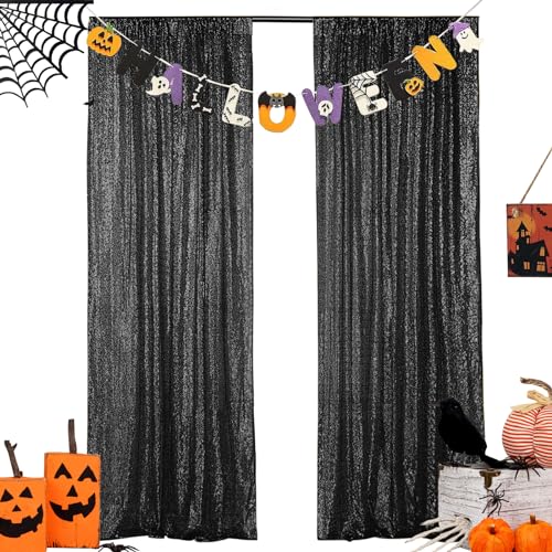 Hahuho Turquoise Sequin Backdrop Curtain, 4PCS 2FTx8FT Glitter Backdrop Curtain for Parties, Christmas, Wedding, Party Decoration(4 Panels, 2FT x 8FT, Turquoise