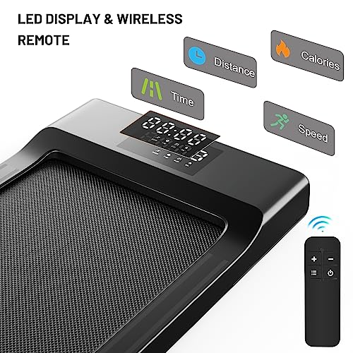 MJWW Smart Walking Pad, 2 in 1 Portable Treadmill for Home Small, Compact Under Desk Treadmill with Remote Control LED Display