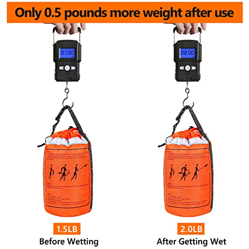NTR Water Rescue Throw Bag with 50 Feet of Rope in 3/10 Inch Tensile Strength Rated to 1844lbs, Throwable Device for Kayaking and Rafting, Safety Equipment for Raft and Boat