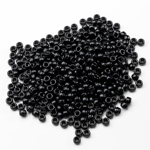 Gxueshan 1000 Pcs Acrylic Translucent White Pony Beads 6x9mm Bulk for DIY Bracelet Necklace Jewelry Making Earring Hair Braiding Braids Kandi Beads
