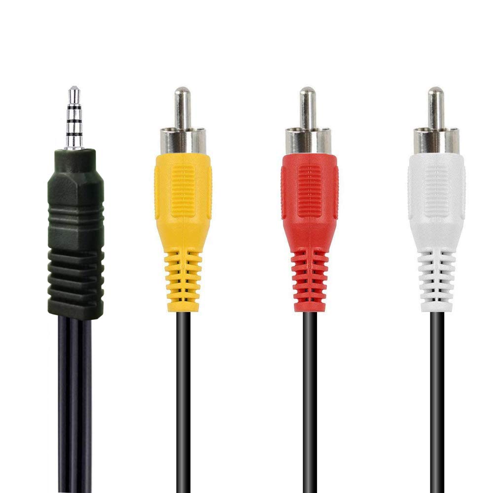 AILTECK 3.5mm to RCA Camcorder AV Audio Video Output Cable, 3 RCA to 3.5mm AV Input Cord Replacement for Sony TV TCL TV 5FT
