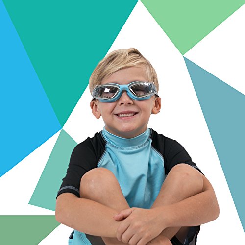 Bling2o Boys' Baby Blue Shark Teeth Swimming Goggles with UV Protection (Ages 5+ up) - Latex-Free, 100% Silicone Material - Includes Anti-Fog & UV Protection - Hard Protective Cover & Adjustable Strap