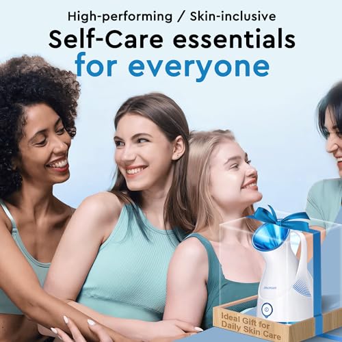 Facial Steamer,Amconsure Face Steamer for Home Facial Deep Cleaning, Nano Ionic Facial Steamers Warm Mist Humidifier Atomizer for Face Sauna Spa Sinuses Moisturizing, Unclogs Pores(Blue)