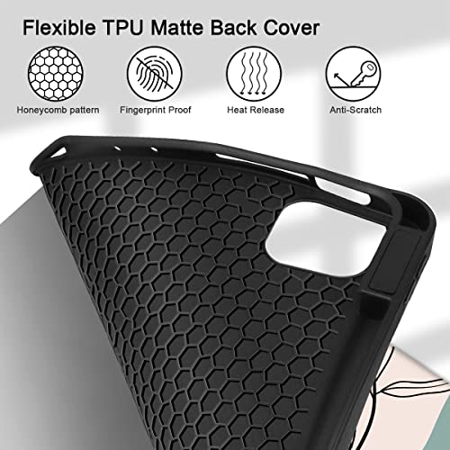 Tuiklol Case for M2 iPad Pro 12.9 inch Generation 6th/5th/4th/3rd 2022 2021 2020 2018 Release - Built in Pencil Holder Slim Protective Stand Back Cover with Auto Wake/Sleep iPad Cover,Moon and Star