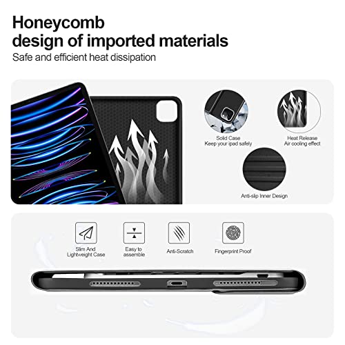 besky Keyboard Case for iPad Air 11 Inch Case with Keyboard M3/M2 (2025/2024) & Air Series (6th/5th/4th Gen), for iPad Pro 11 (4th/3rd Gen),with Wireless Detachable Backlit Keyboard - Pencil Holder