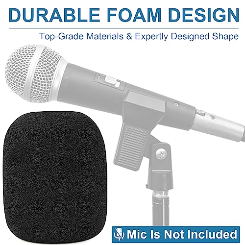 Windscreen for SM58, 6Pack Microphone Pop Filter Foam Cover for Shure SM58 SM48,Mic Cover Replacement for Noise Reduction By ChromLives,Black