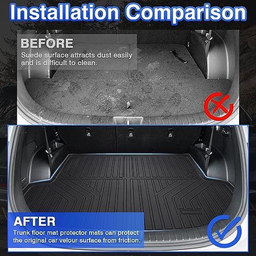 Forccord Custom Fit for Cargo Liner 2021-2025 Jeep Grand Cherokee L 6/7 Seats All Weather Protection TPE Trunk Mat Black Cargo Mat Interior Automotive Accessories