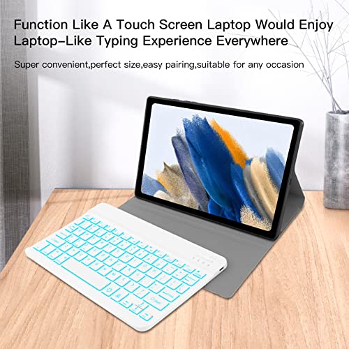 JUQITECH Bluetooth Keyboard Case for Samsung Galaxy Tab A8 10.5 2022 - Smart Soft Case with Backlit Keyboard, Blue