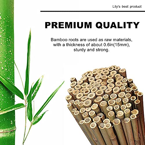 HOPELF 50 Pack 3ft Bamboo Plant Stakes for Wood Garden Sticks,Wooden Plant Supports,Bamboos,Trellis,Crafts, More Size Choices 8"/12"/16"//2'/3'/4'/5'/6'