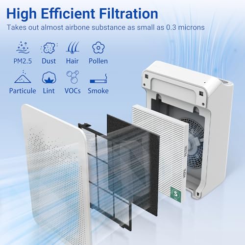 Improvedhand C545 Replacement Filter S Compatible with Winix C545 Air Purifier, 2 Pack H13 True High Efficiency Filter and 8 Pack Activated Carbon Filters, Replace Part # 1712-0096-00 and 2522-0058-00