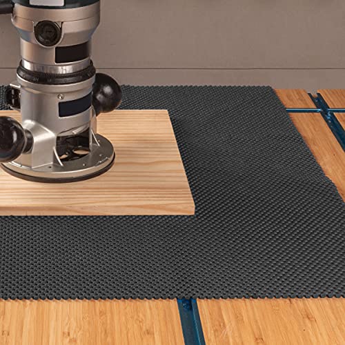 POWERTEC Non Slip Mat for Woodworking, Anti-Slip Drawer Shelf Liner, 24 x 48in Router Mat, Grip Mat for Shelves, Tool Box, Cabinet, Router, Drawer, Sander, Work Bench - Black (71014)