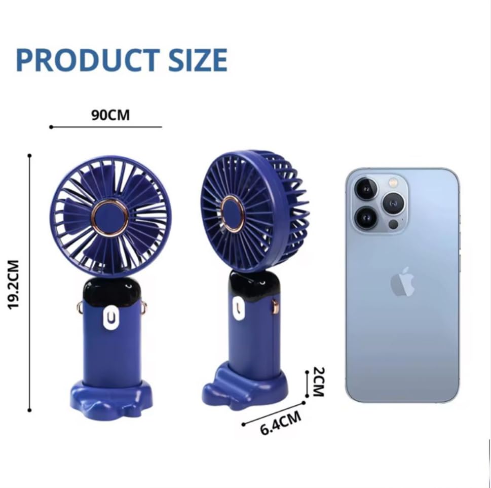 CasaCare Handheld Mini FAN with LED Display, USB Rechargeable Mini Cooling Device with 5 Speeds, Foldable Personal Cooler for Travel, Office, Outdoor, Makeup