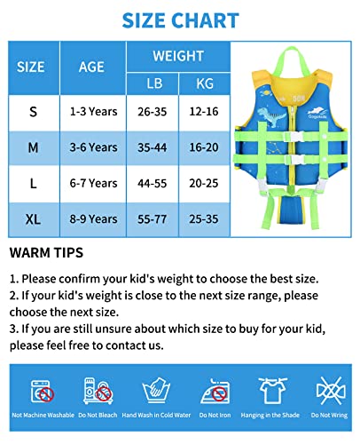 Gogokids Toddler Swim Vest, Floaties for Kids 20-70 Pounds, Float Jacket with Adjustable Safety Strap, Floation Pool Trainer Vest Learn to Swim for Boys Girls 1-9 Years