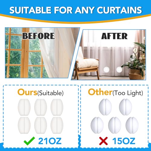 12 Pcs Shower Curtain Weights,Silicone Wrapped Heavy Duty shower curtain magnets,Curtain Weights Heavy Outdoor,Prevent Curtain Liner from Blowing Around, Work for Drapery, Flag, Tablecloth(6 Pairs)