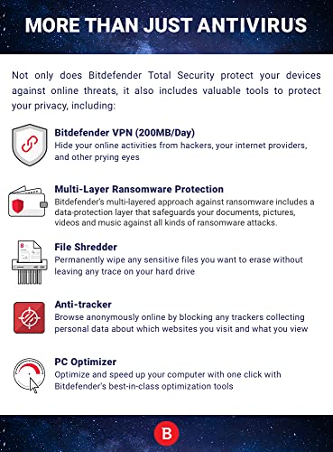 Bitdefender Total Security - 10 Devices | 2 year Subscription | PC/MAC |Activation Code by email