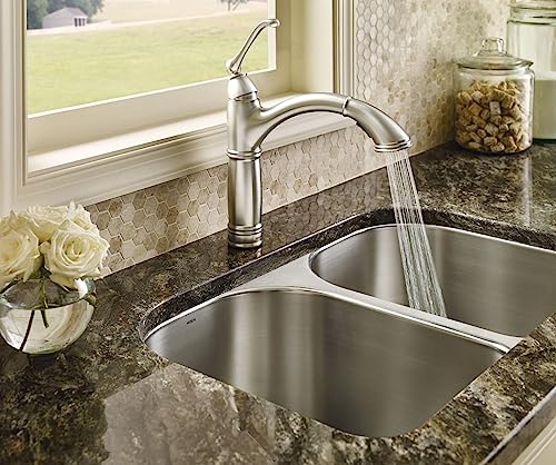 Moen 7295SRS Brantford One-Handle Pullout Kitchen Faucet Featuring Power Clean and Reflex, Spot Resist Stainless
