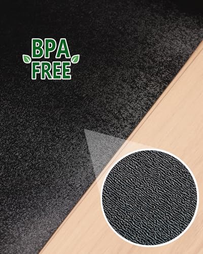Area Mat, Black PVC Waterproof Heavy Duty Hardwood Floor Mat (28"x 36")