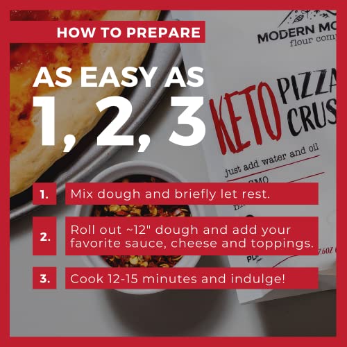 Keto Pizza Crust - Low Carb and Keto Friendly - Only 2g Net Carbs - Incredible Taste and Texture - Zero Sugar - Just Add Water and Oil - Keto Has Never Been So Easy - Keto Food - No Almond Flour - Non-GMO Sourced (7.6oz Mix) (1-Pack)