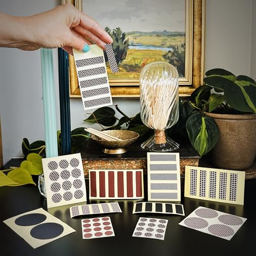 1” Circle Match Striker Stickers – 12 Pieces | Bumble/Dotted Pattern Match Strike Paper with Adhesive Pre-Cut in Circles for Easy Match Lighting | Also Available in Charcoal or Brown & Many Sizes