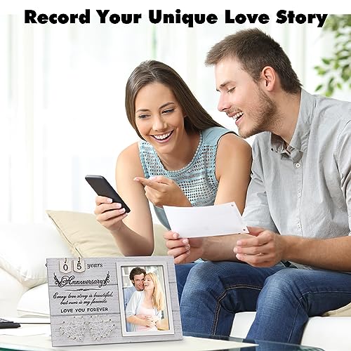 Wedding Photo Frames - Anniversary Picture Frame - Engagement Picture Frames,with Outstanding Sign "Every Love Story Is Beautiful But Ours Is My Favorite"1-99 Years Happy Anniversary Frame Gift