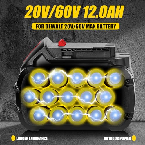 NEPOWILL 20V/60V 9.0Ah Replacement Battery for DeWalt 60V Flexvolt Battery, Compatible with DeWalt Battery DCB606 DCB609 DCB206 DCB204 DCB180 DCB200 Fit for DeWalt 20V/60V/120V Cordless Tools