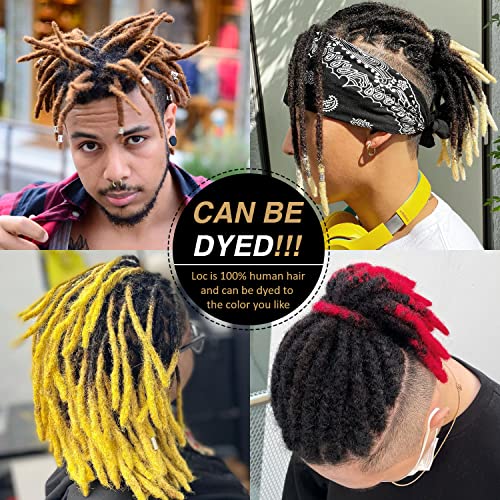 DAIXI 0.2cm & 0.4cm & 0.6cm & 0.8cm Thickness 12 Inch 20 Strands 100% Real Human Hair Dreadlock Extensions for Man/Women Permanent Loc Extensions Bundles Can Be Dyed Bleached Curled and Twisted