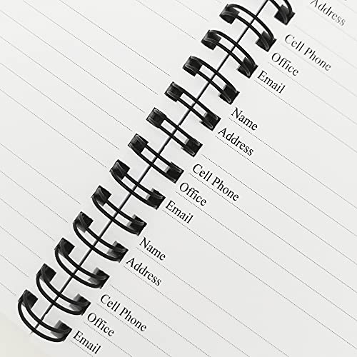 Telephone Address & Birthday Book with Tabs, Address Log Book for Contacts, with Phone Numbers, Addresses, Birthday & Password. Alphabetical A-Z Organizer, Black, 3.5x5.25 inch