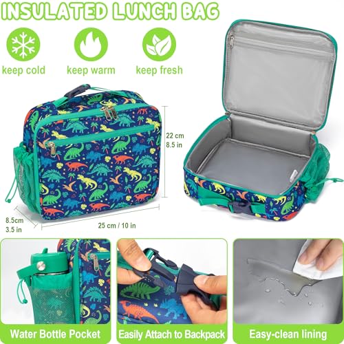 Fimibuke Bento Lunch Box for Kids - Toddler Bento Snack box with 3 Compartments, Stainless Steel Insulated Water Bottle, Lunch Bag, Ice Pack Set, Back to School Birthday Gifts for Ages 3-12 Girls Boys