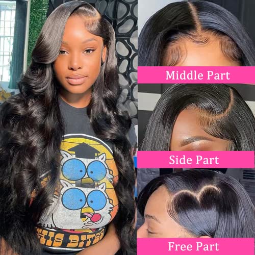 YELHADU Ombre Lace Front Wig Human Hair 1B/30 Highlight HD Frontal Glueless Wigs Human Hair Colored Ombre Brown 180 Density 13x4 Body Wave Lace Front Wigs Human Hair Pre Plucked 22 Inch