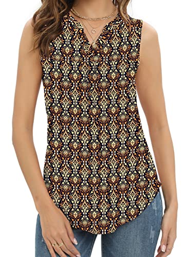 Summer Tank Tops Sleeveless V Neck Dressy Casual Wrinkle Free Shirts Cool Women's Loose Fit Blouses Flowy Trendy Tops Tunics for Women