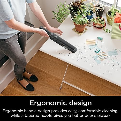 Shark WV201BK WANDVAC Cordless Hand Vac, Lightweight & Portable at 1.4 lbs. with Powerful Suction, Charging Dock, One-Touch Empty for Car & Home,Mattress,Duster Crevice Tool Included,Black(Pack of 1)