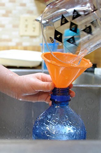 4-Piece All Purpose Wide-Mouth Bright Orange Plastic Funnel Set for Quick and Clean Transferring Liquids, Dry Goods, Between Pitchers, Bottles, Cans and Containers
