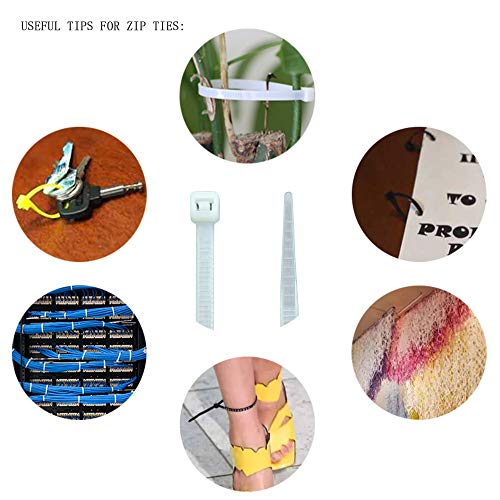 4 Inch Thin Zip Ties (Tying Length 2.8"), 120pcs Clear Nylon Cable Ties, 6 Multi-colors