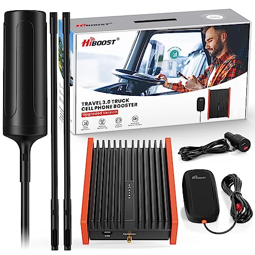 HiBoost Cell Phone Signal Booster for Overland and Off-road Vehicle | Boosts 5G & 4G LTE for All Carriers - Verizon, AT&T, T-Mobile & More | Folding Antenna Mount | Ultra-stable Booster | FCC Approved