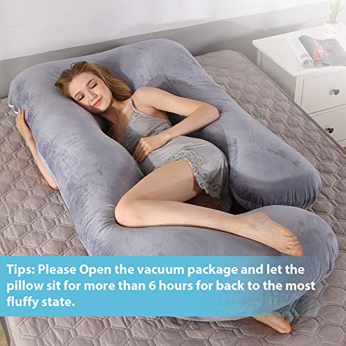 BATTOP Pregnancy Pillows for Sleeping,Full Body Maternity Pillow with Removable Cover,Support for Back,HIPS,Legs,Belly for Pregnant Women,Pregnancy Must Haves
