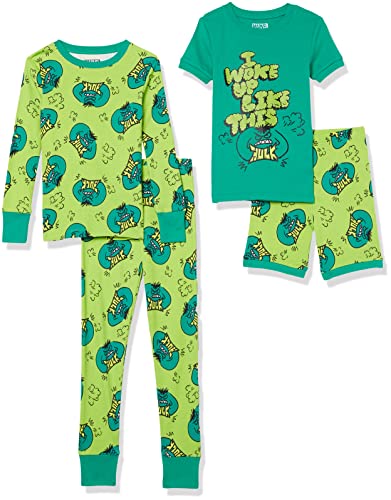 Amazon Essentials Disney | Marvel | Star Wars Boys' Pajama Set (Previously Spotted Zebra), Pack of 2, Marvel Avengers, 8
