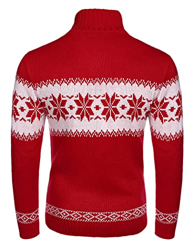 COOFANDY Men's Christmas Sweater Ugly Knitted Xmas Sweaters Casual Snowflake Pullover Knitwear Dark Grey Medium