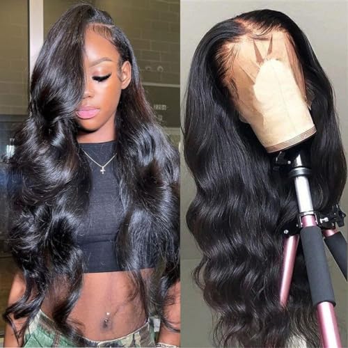 13x4 Body Wave Lace Front Wigs Human Hair 13x4 hd Transparent Lace Frontal Wig 180 Density Lace Front Wigs Human Hair for Women Body Wave Wigs Brazilian Human Hair Pre Plucked with Baby Hair 18 Inch