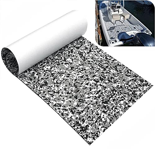 yuanjiasheng EVA Foam Boat Flooring Sheet 94.5"× 35.4" Faux Teak Deck Mat Non-Slip and Self-Adhesive Flooring Pad for Boats Yacht Swim Platform RV Floor Kayak Surfboard Golf Cart