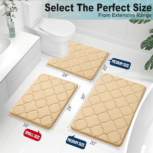 OLANLY Memory Foam Bath Mat Rug 30x20, Ultra Soft Non Slip and Absorbent Bathroom Rug, Machine Wash Dry, Comfortable, Thick Bath Rug Carpet for Bathroom Floor, Tub and Shower, Royal Blue