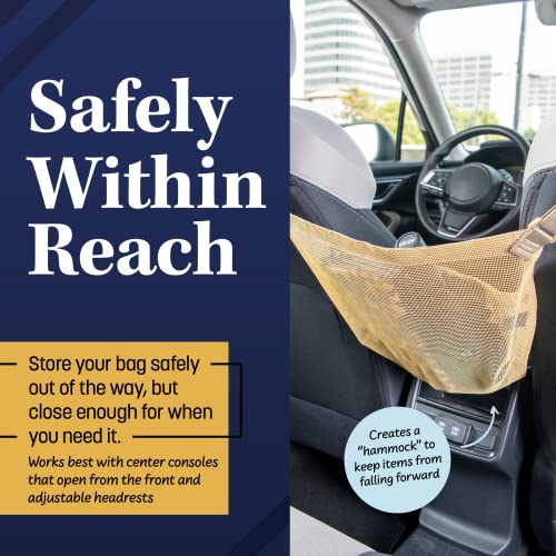 Car Cache – Car Purse Storage (Patented) with Pocket for Small Items - Dog Barrier Too