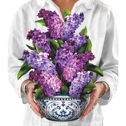 Freshcut Paper Pop Up Cards, Paper Flower Bouquet 3D Popup Greeting Cards with Note Card & Envelope, Birthday Card, Anniversary Card, Get Well Gifts for Women,12" French Blooms