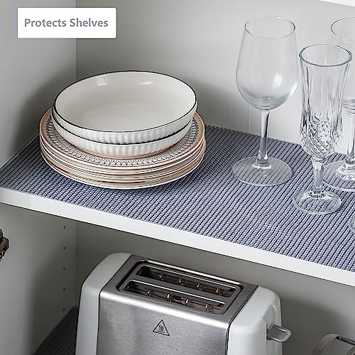 TJWODO Shelf Cabinet Liner,Drawer Liners Non Adhesive Easiest Install Mat, Strong Grip Bottom,Easy Clean Non Slip Shelving Liner for Kitchen Cabinets,12" x10'