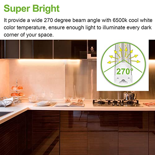 6 Pack 4FT LED Shop Light, 40W, 5200LM, 6500K Super Bright White, V Shape Integrated T8 LED Tube Light, 4 Foot Linkable Shop Lights with Built-in ON/Off Switch for Garage, Warehouse, Workshop